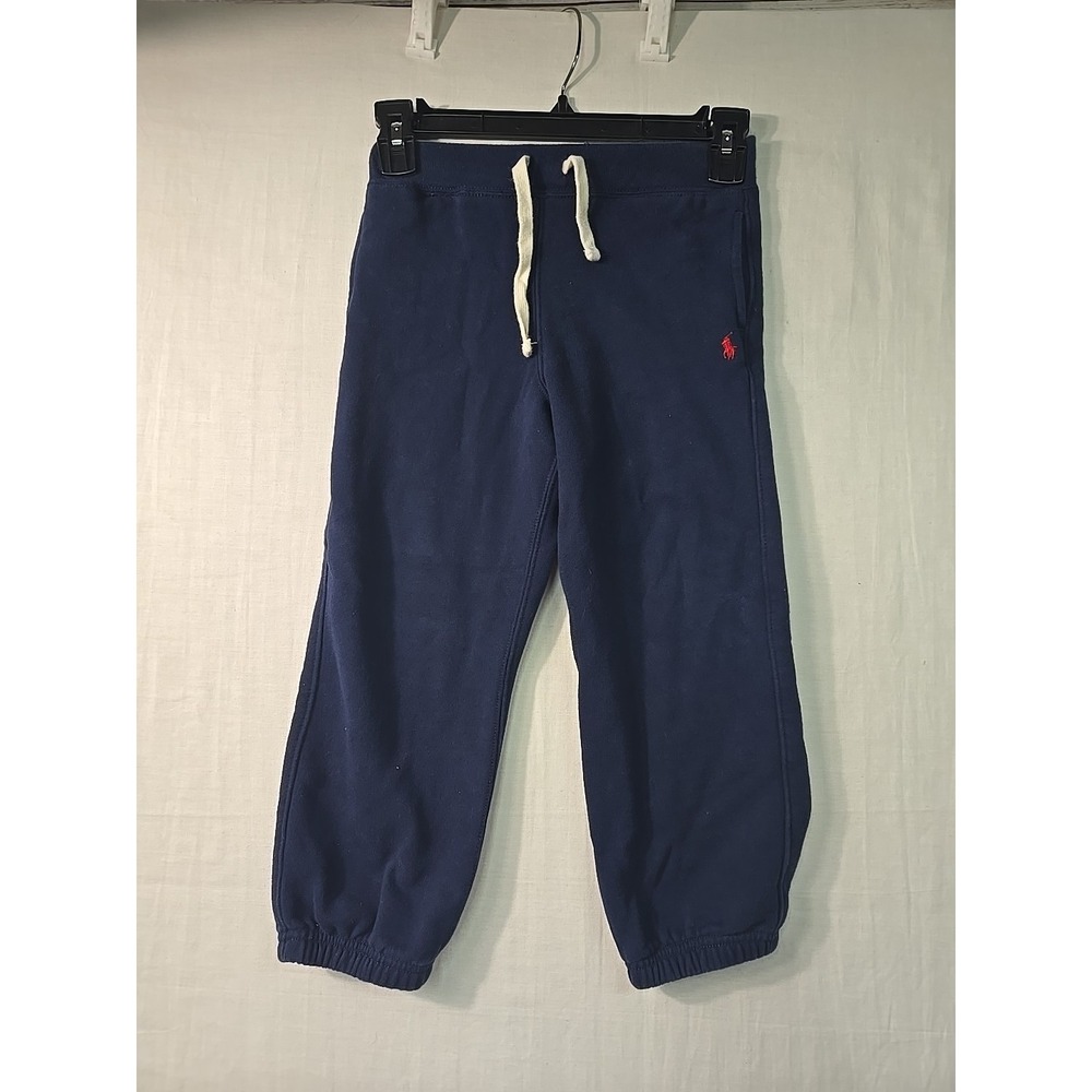 Polo Ralph Lauren Boys 6 Jogger Sweatpants‎ Pants Navy Blue Elastic Waist Logo